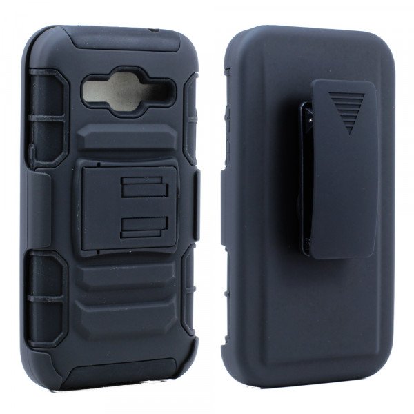 Wholesale Samsung Galaxy Prevail LTE G360 Armor Holster Combo Belt Clip (Black)